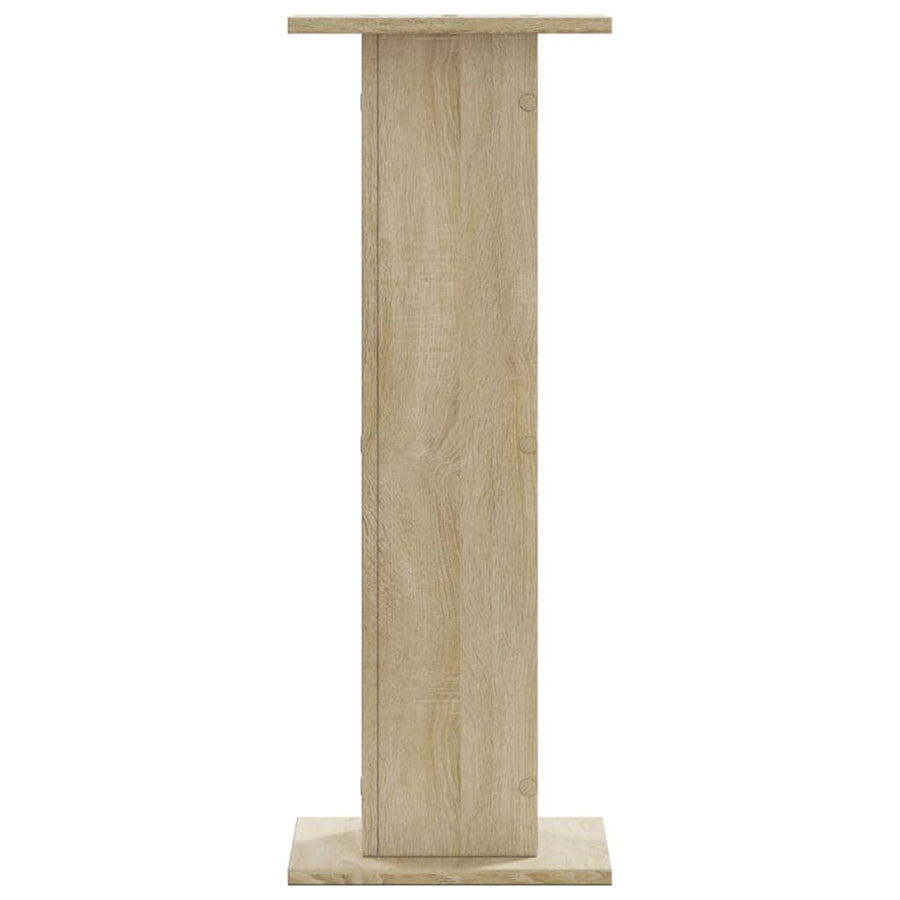 Speakerstandaards 2 st 30x30x80 cm bewerkt hout sonoma eiken
