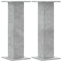 Speakerstandaards 2 st 30x30x80 cm bewerkt hout betongrijs