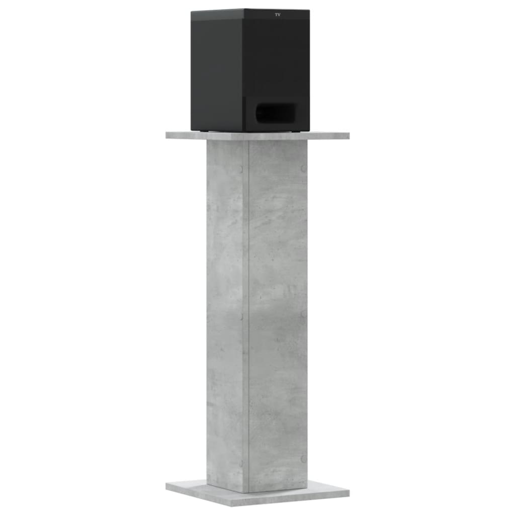 Speakerstandaards 2 st 30x30x80 cm bewerkt hout betongrijs