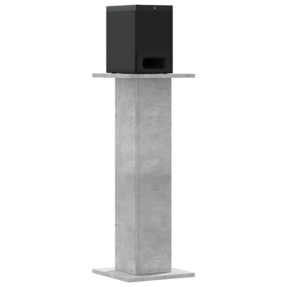 Speakerstandaards 2 st 30x30x80 cm bewerkt hout betongrijs