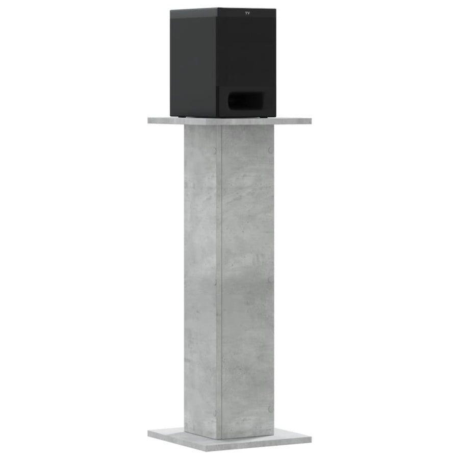 Speakerstandaards 2 st 30x30x80 cm bewerkt hout betongrijs