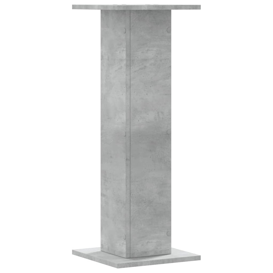 Speakerstandaards 2 st 30x30x80 cm bewerkt hout betongrijs