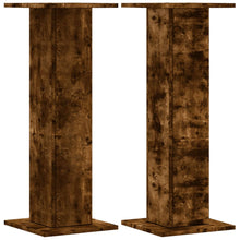 Speakerstandaards 2 st 30x30x80 cm bewerkt hout gerookt eiken
