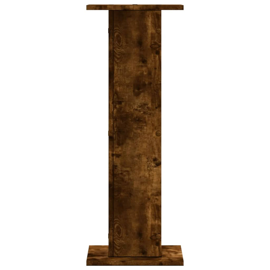 Speakerstandaards 2 st 30x30x80 cm bewerkt hout gerookt eiken