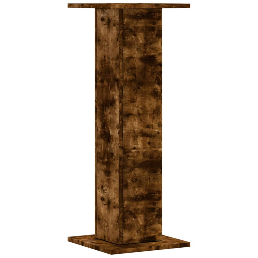 Speakerstandaards 2 st 30x30x80 cm bewerkt hout gerookt eiken