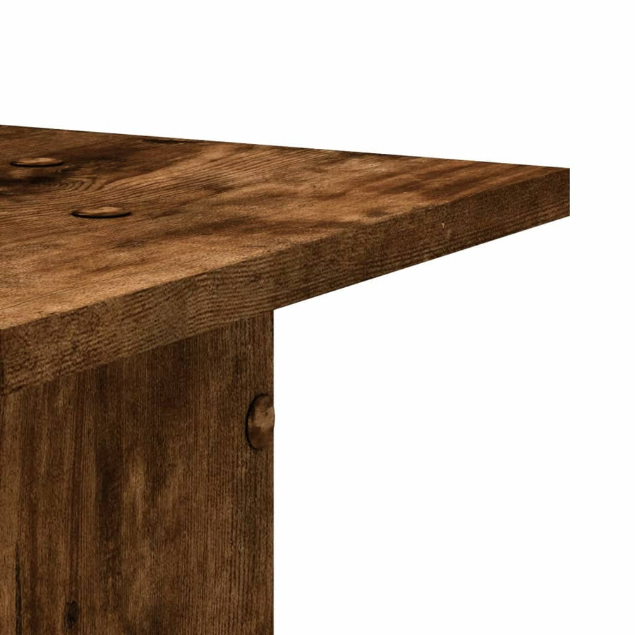 Speakerstandaards 2 st 30x30x80 cm bewerkt hout gerookt eiken
