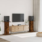 Speaker Stands 2 pcs 30x30x80 cm Treated Smoked Oak Wood