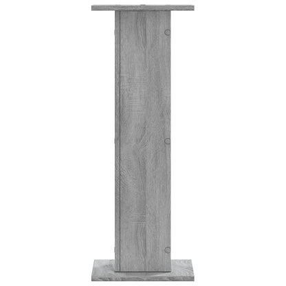 Speakerstandaards 2 st 30x30x80 cm bewerkt hout grijs sonoma