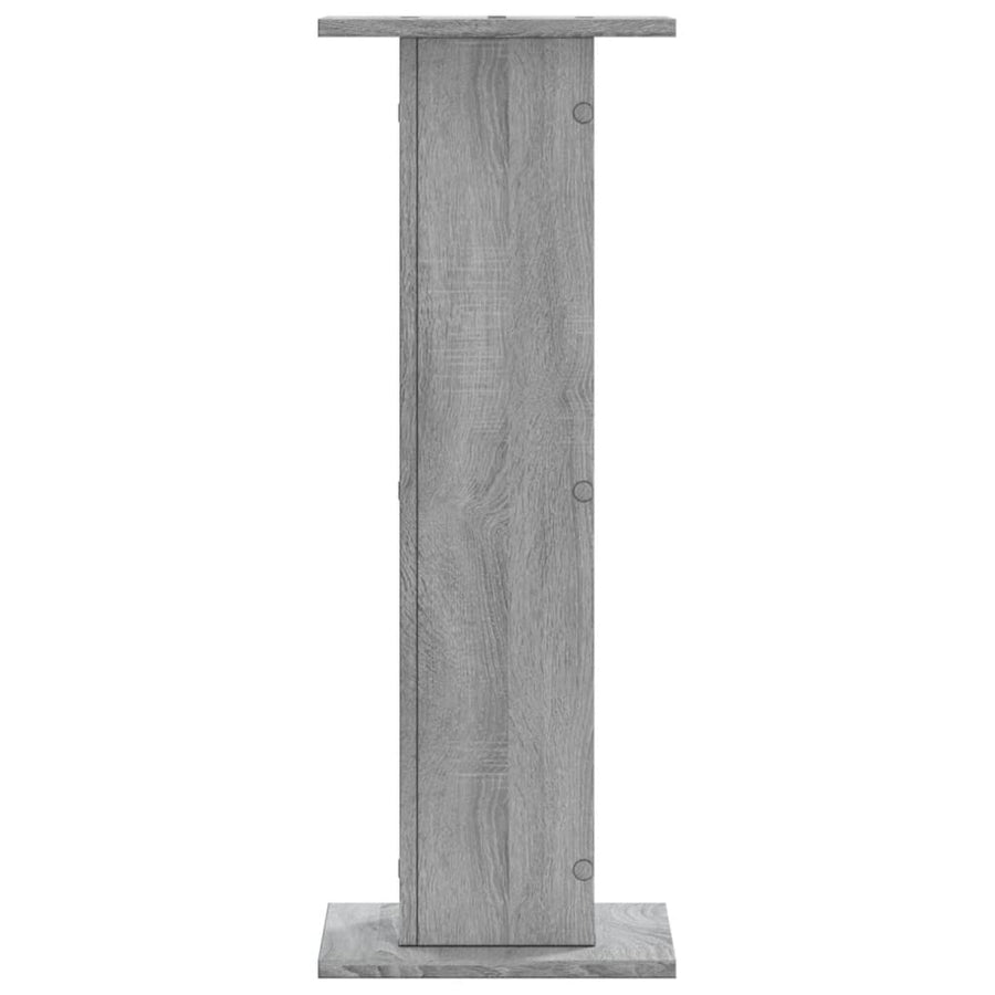 Speakerstandaards 2 st 30x30x80 cm bewerkt hout grijs sonoma