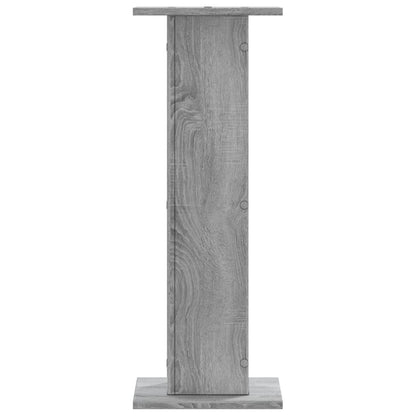 Speakerstandaards 2 st 30x30x80 cm bewerkt hout grijs sonoma