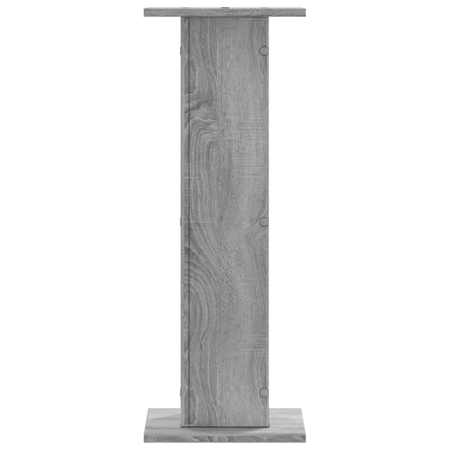 Speakerstandaards 2 st 30x30x80 cm bewerkt hout grijs sonoma