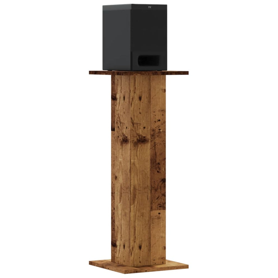 Speakerstandaards 2 st 30x30x80 cm bewerkt hout oud houtkleurig