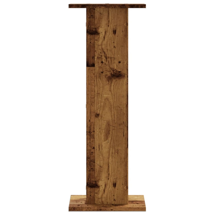 Speakerstandaards 2 st 30x30x80 cm bewerkt hout oud houtkleurig