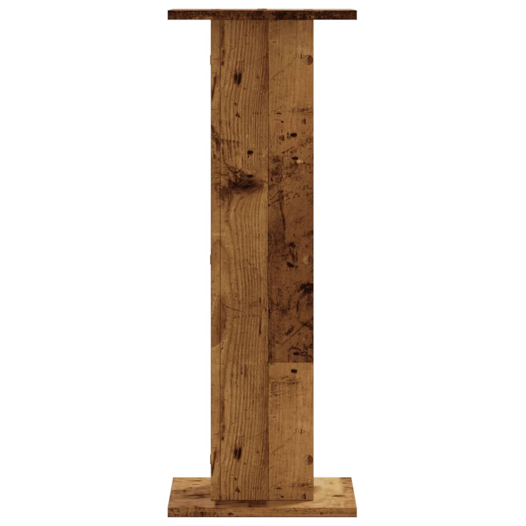 Speakerstandaards 2 st 30x30x80 cm bewerkt hout oud houtkleurig