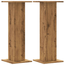 Speakerstandaards 2 st 30x30x80 cm hout artisanaal eikenkleurig