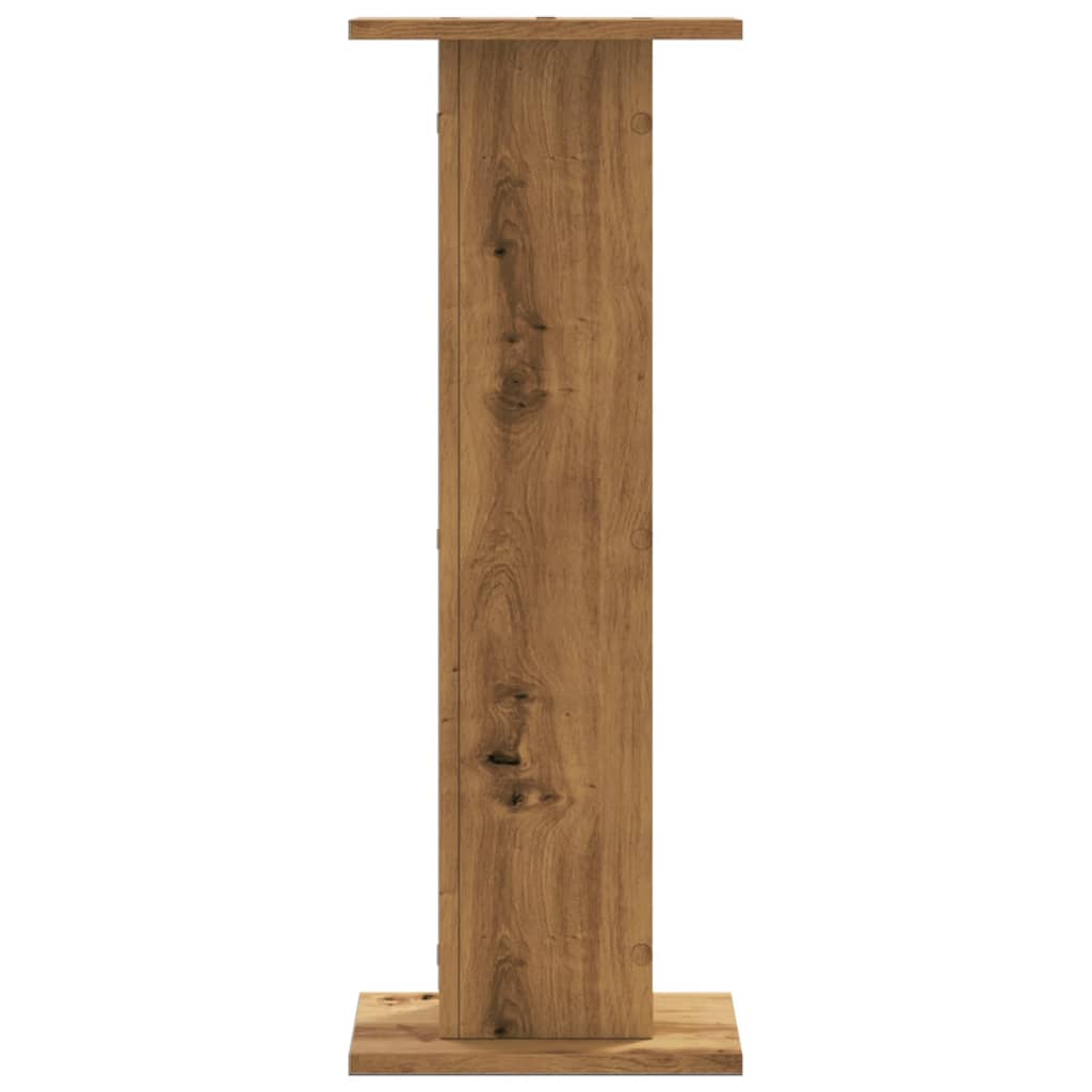 Speakerstandaards 2 st 30x30x80 cm hout artisanaal eikenkleurig