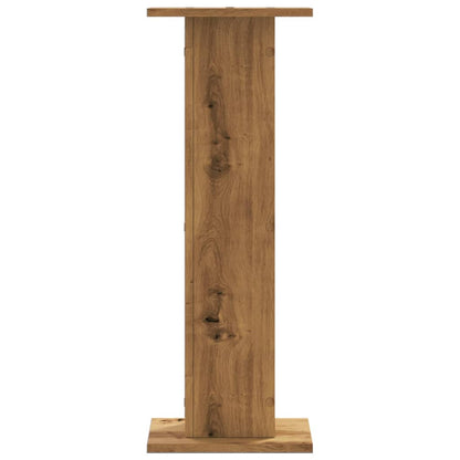 Speakerstandaards 2 st 30x30x80 cm hout artisanaal eikenkleurig