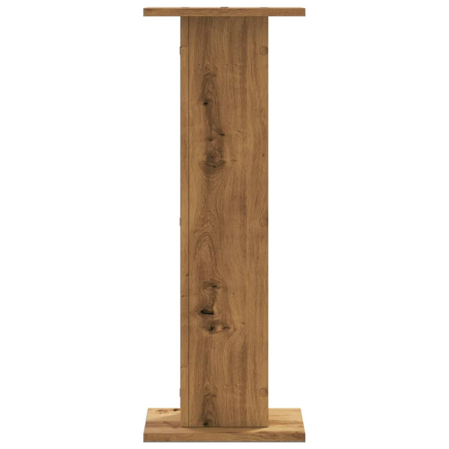 Speakerstandaards 2 st 30x30x80 cm hout artisanaal eikenkleurig