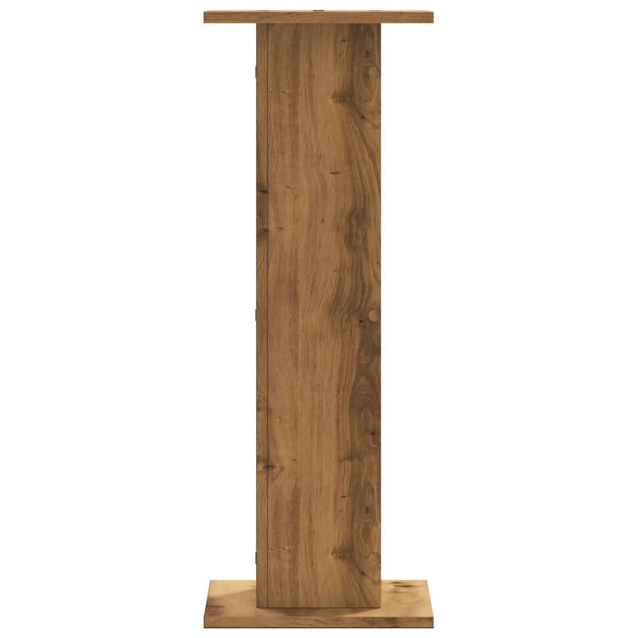 Speakerstandaards 2 st 30x30x80 cm hout artisanaal eikenkleurig