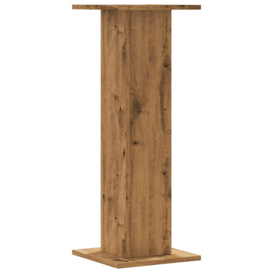 Speakerstandaards 2 st 30x30x80 cm hout artisanaal eikenkleurig