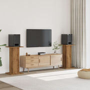 Speakerstandaards 2 st 30x30x80 cm bewerkt hout eikenkleurig