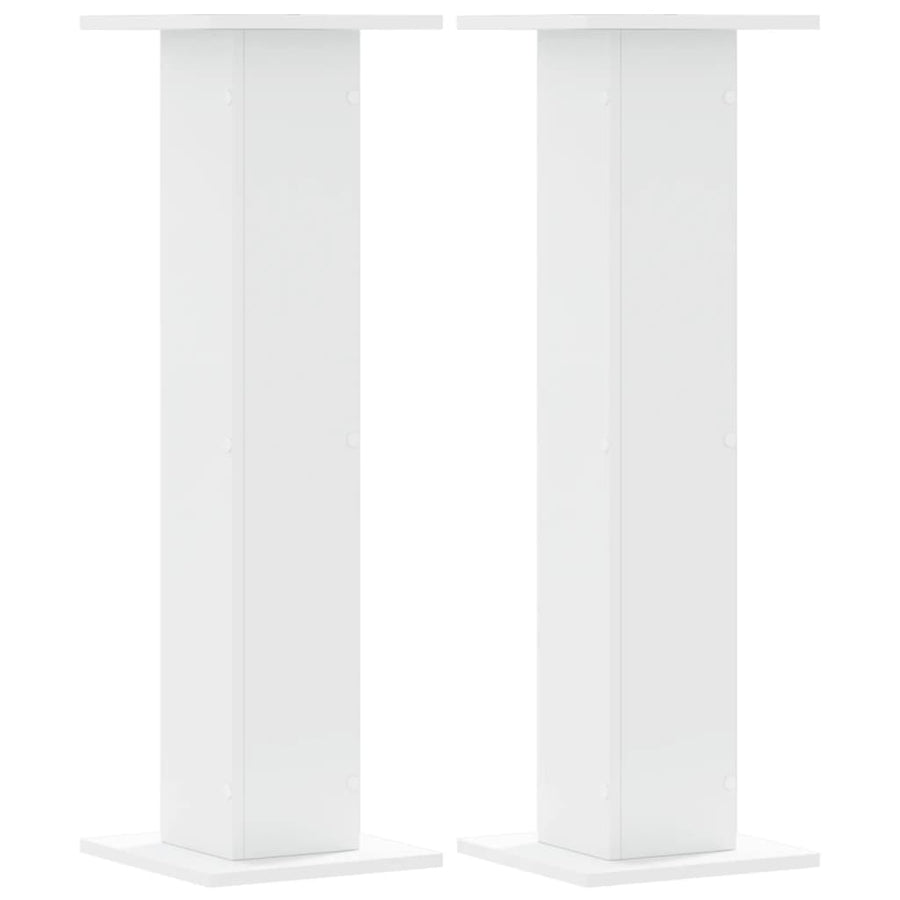Speakerstandaards 2 st 30x30x95 cm bewerkt hout wit