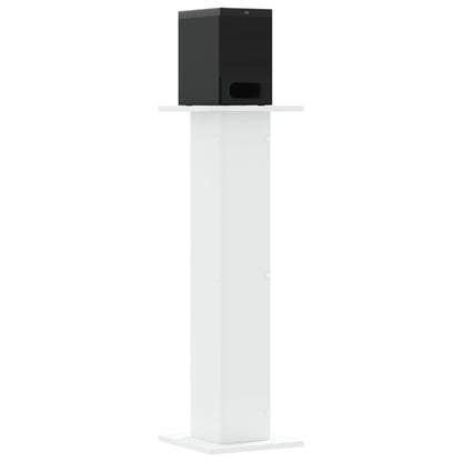 Speakerstandaards 2 st 30x30x95 cm bewerkt hout wit