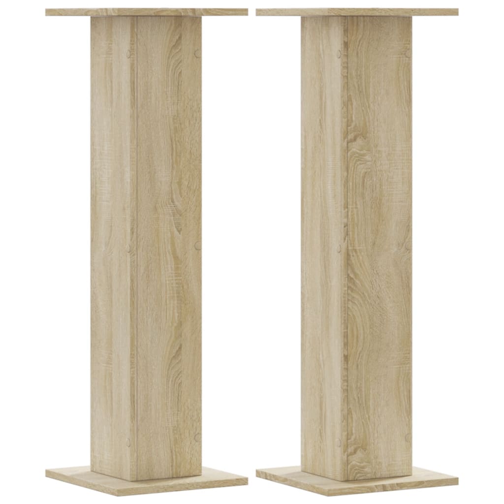 Speakerstandaards 2 st 30x30x95 cm bewerkt hout sonoma eiken