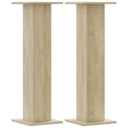 Speakerstandaards 2 st 30x30x95 cm bewerkt hout sonoma eiken