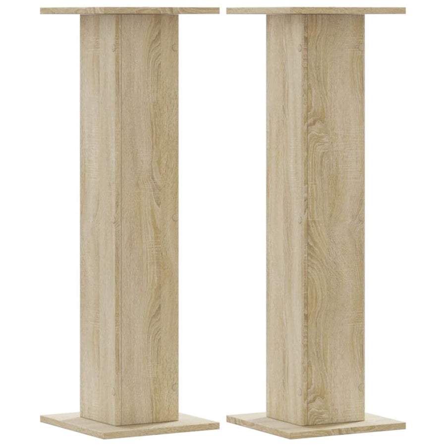 Speakerstandaards 2 st 30x30x95 cm bewerkt hout sonoma eiken