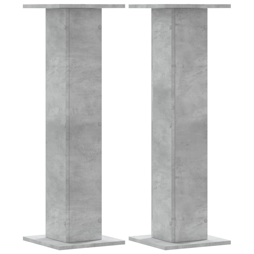 Speakerstandaards 2 st 30x30x95 cm bewerkt hout betongrijs
