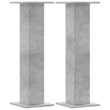 Speakerstandaards 2 st 30x30x95 cm bewerkt hout betongrijs