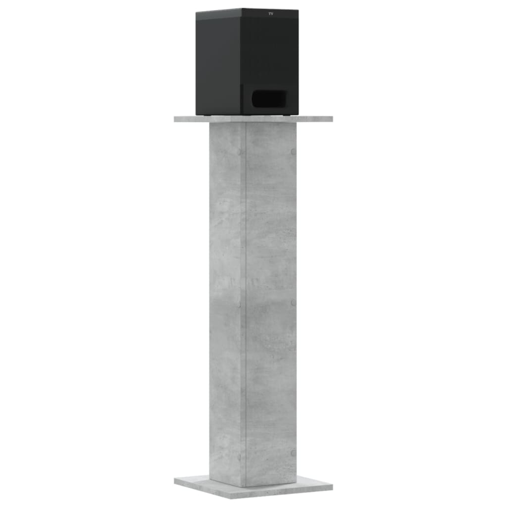 Speakerstandaards 2 st 30x30x95 cm bewerkt hout betongrijs