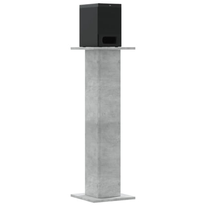 Speakerstandaards 2 st 30x30x95 cm bewerkt hout betongrijs