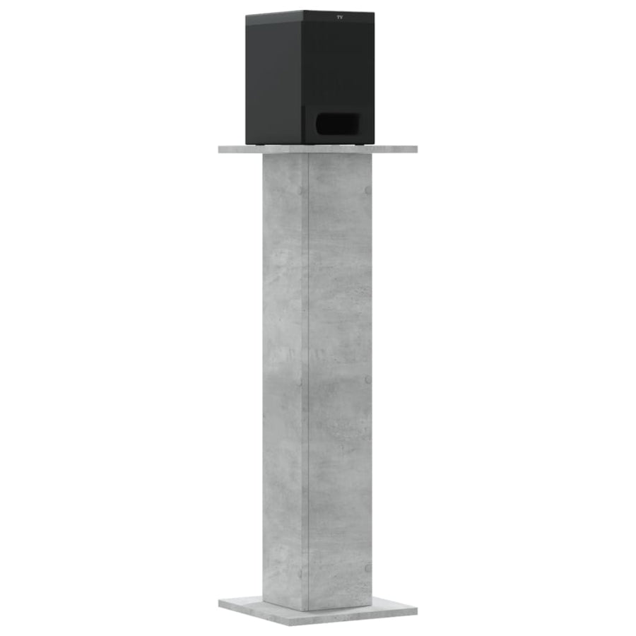 Speakerstandaards 2 st 30x30x95 cm bewerkt hout betongrijs
