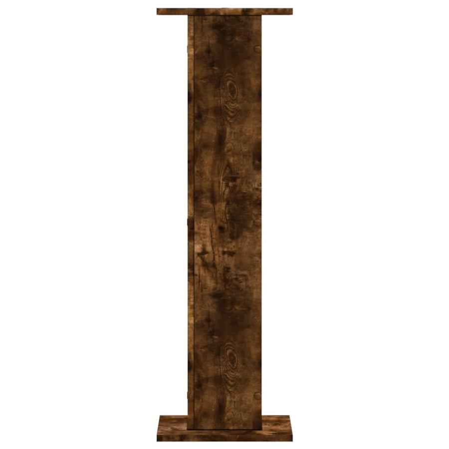 Speakerstandaards 2 st 30x30x95 cm bewerkt hout gerookt eiken