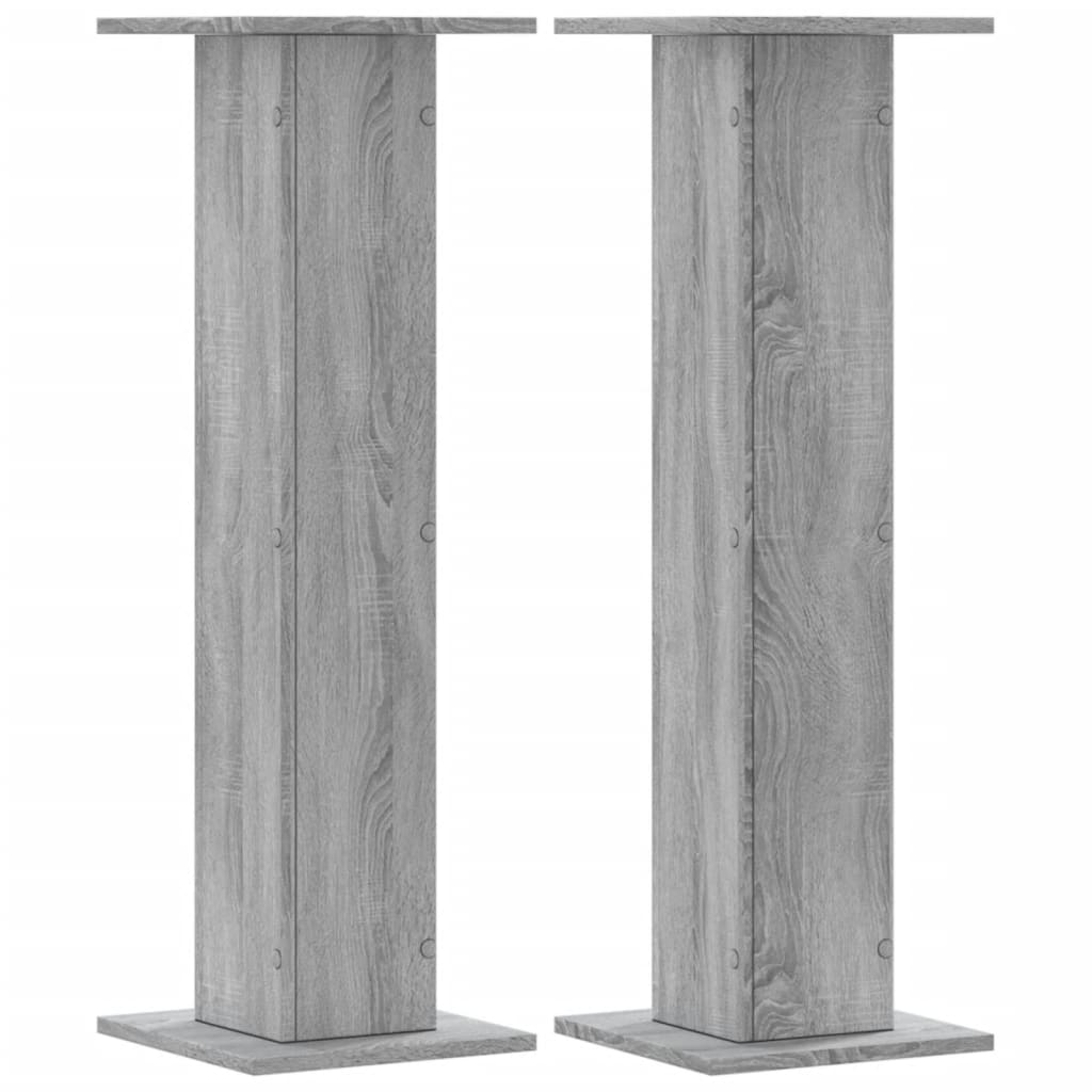 Speakerstandaards 2 st 30x30x95 cm bewerkt hout grijs sonoma