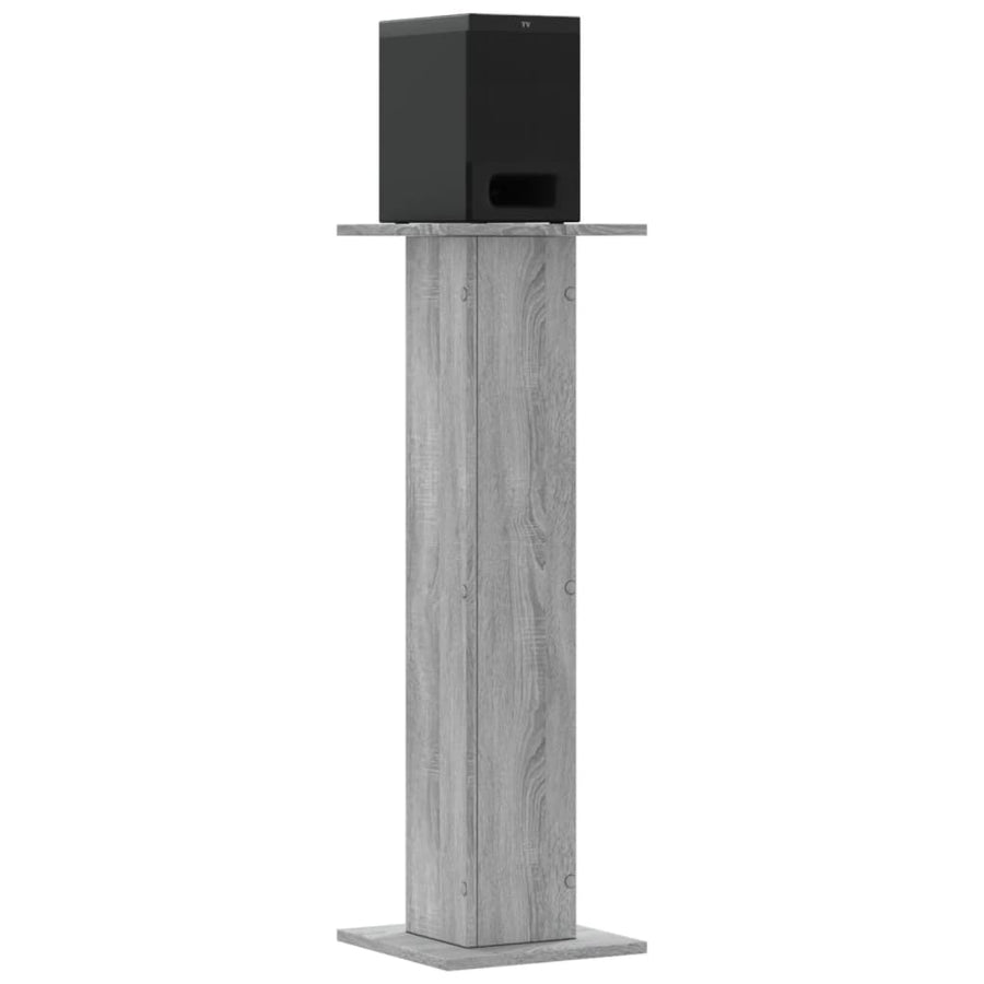 Speakerstandaards 2 st 30x30x95 cm bewerkt hout grijs sonoma