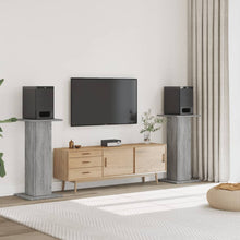 Speakerstandaards 2 st 30x30x95 cm bewerkt hout grijs sonoma