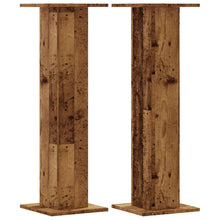 Speakerstandaards 2 st 30x30x95 cm bewerkt hout oud houtkleurig