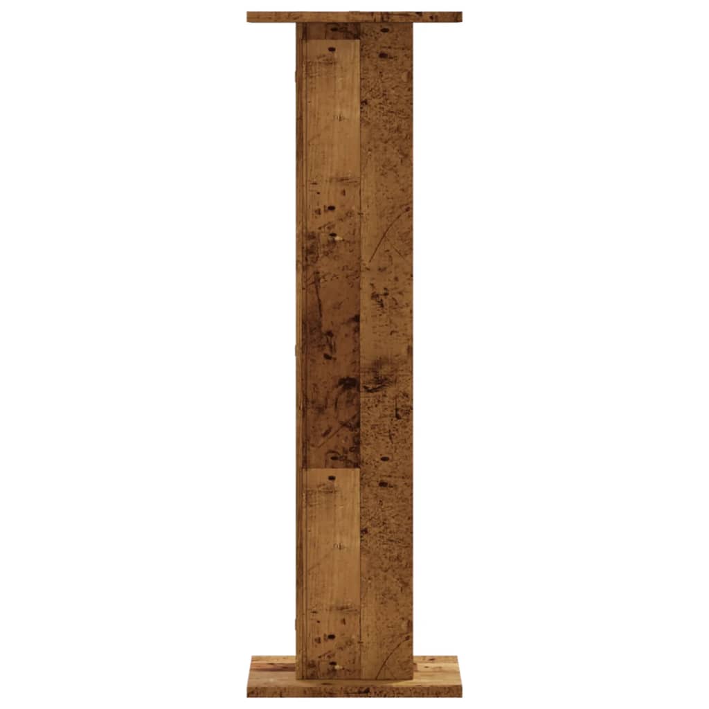 Speakerstandaards 2 st 30x30x95 cm bewerkt hout oud houtkleurig