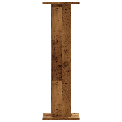 Speakerstandaards 2 st 30x30x95 cm bewerkt hout oud houtkleurig