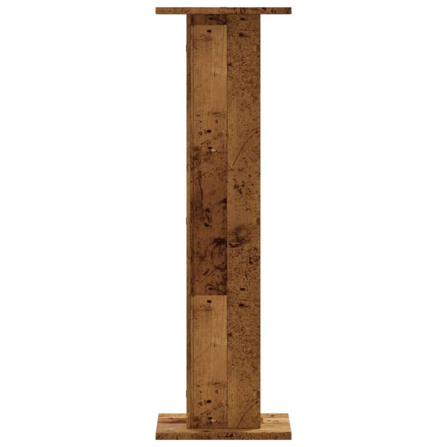 Speakerstandaards 2 st 30x30x95 cm bewerkt hout oud houtkleurig