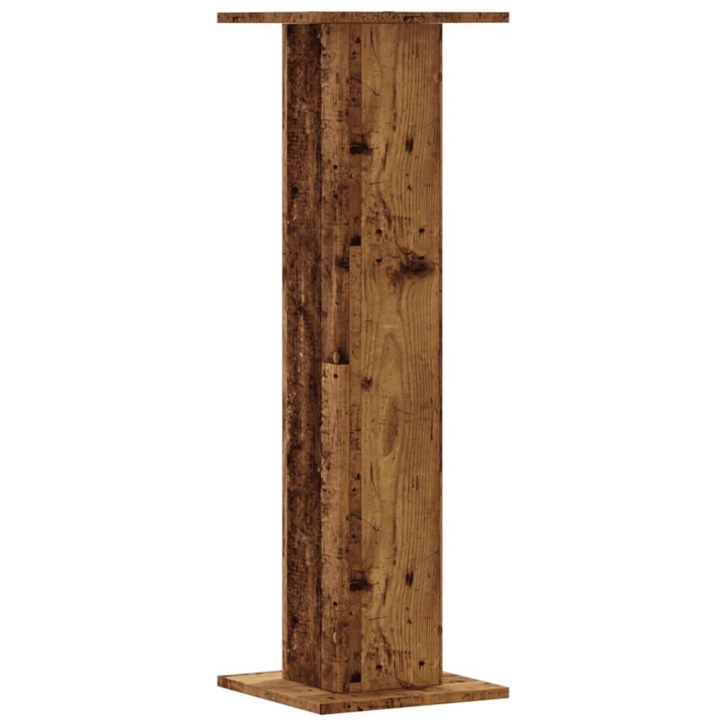 Speakerstandaards 2 st 30x30x95 cm bewerkt hout oud houtkleurig