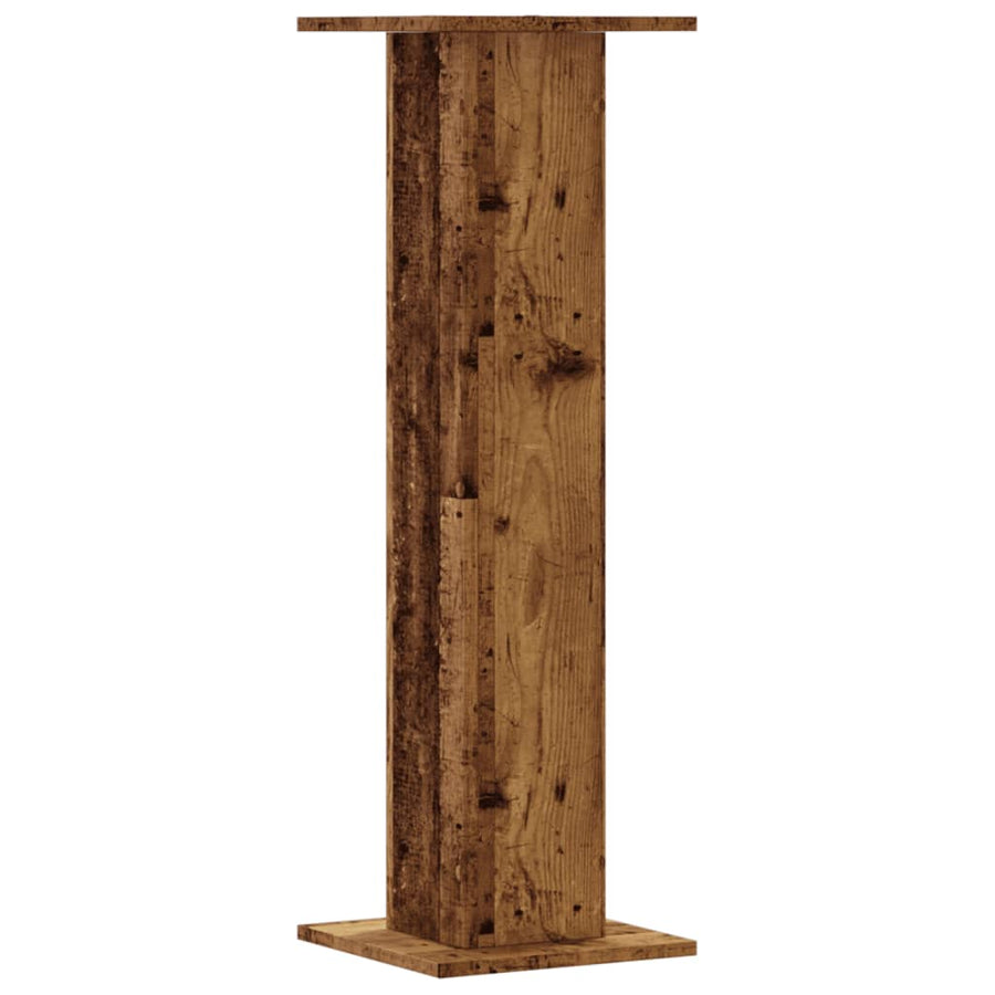 Speakerstandaards 2 st 30x30x95 cm bewerkt hout oud houtkleurig
