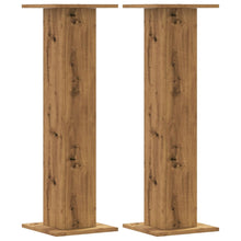 Speakerstandaards 2 st 30x30x95 cm hout artisanaal eikenkleurig