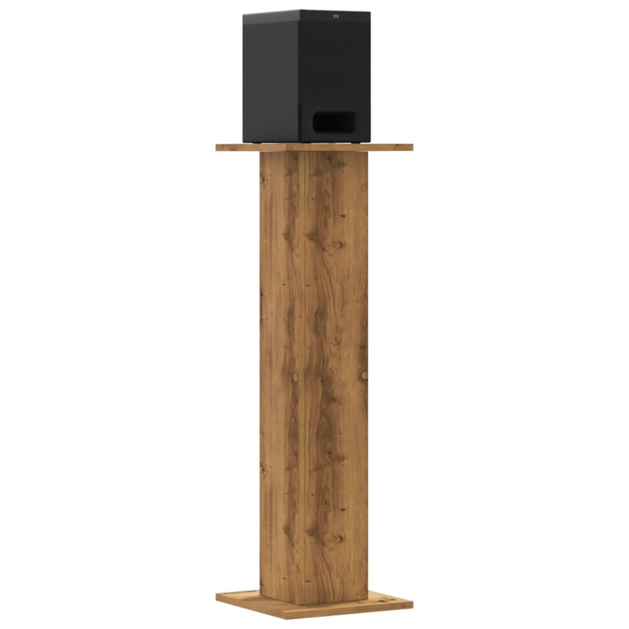 Speakerstandaards 2 st 30x30x95 cm hout artisanaal eikenkleurig