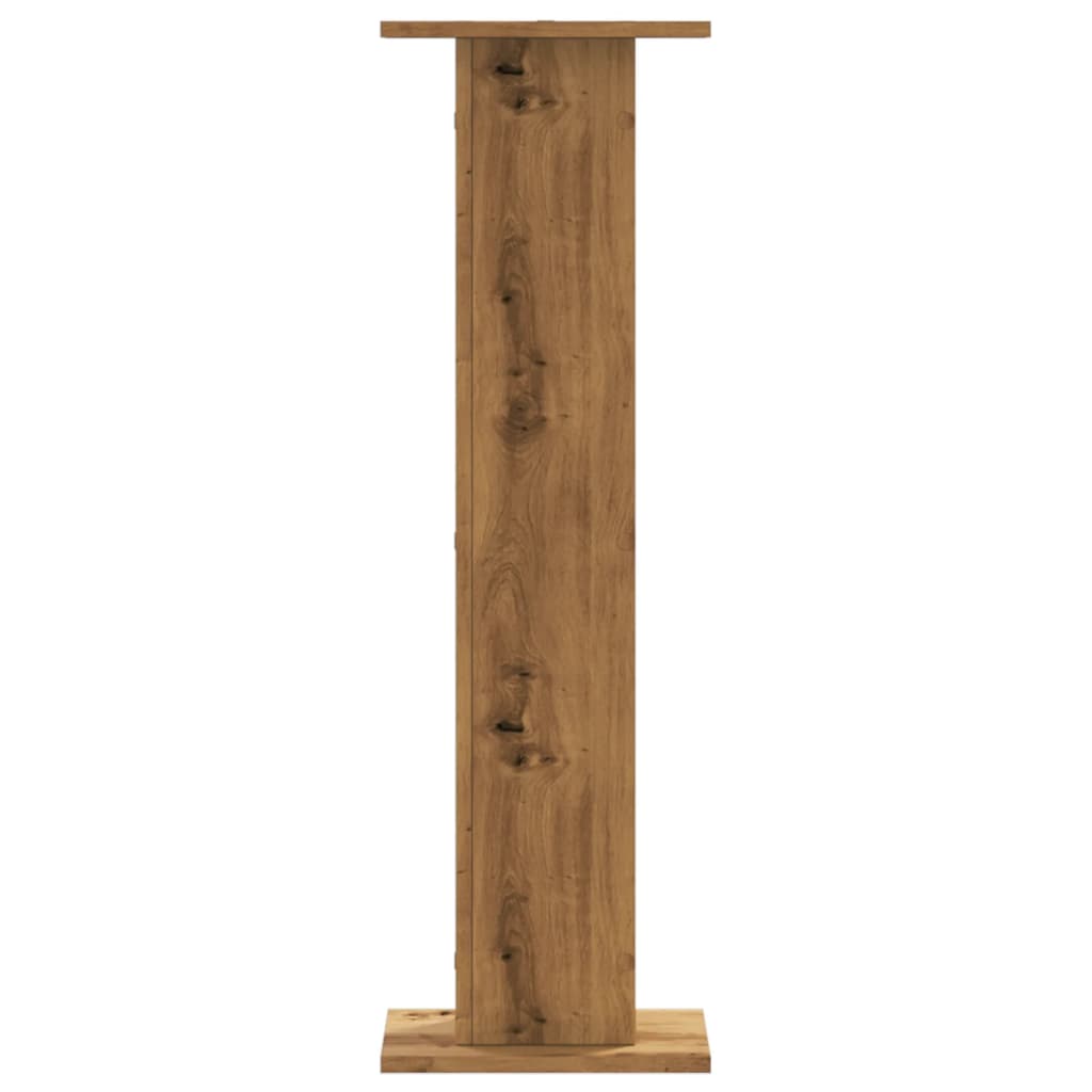 Speakerstandaards 2 st 30x30x95 cm hout artisanaal eikenkleurig
