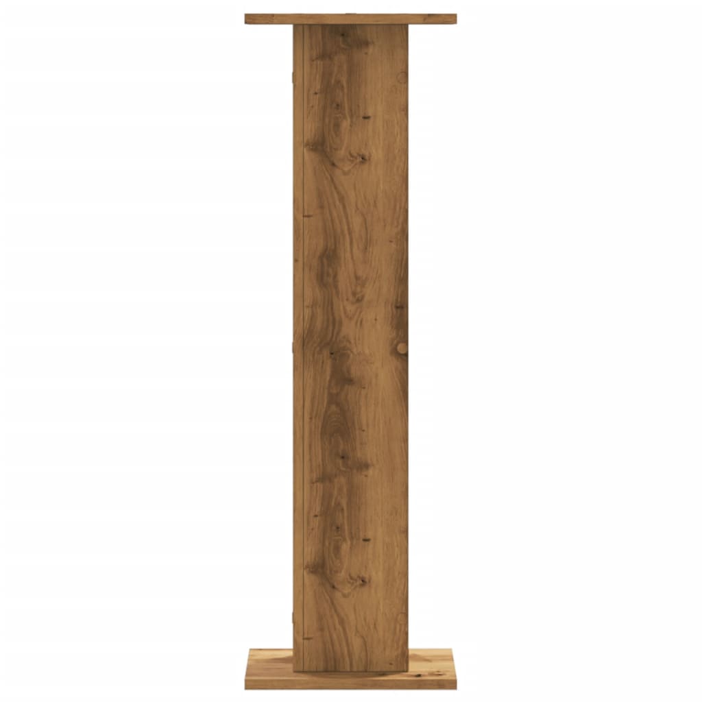 Speakerstandaards 2 st 30x30x95 cm hout artisanaal eikenkleurig