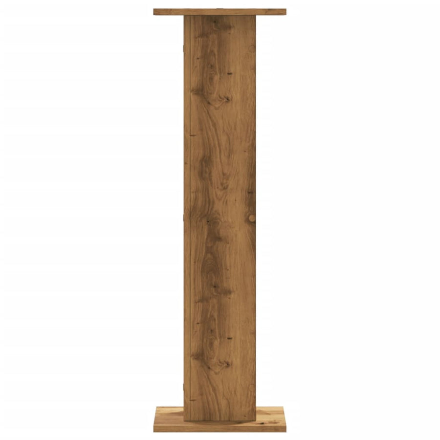 Speakerstandaards 2 st 30x30x95 cm hout artisanaal eikenkleurig